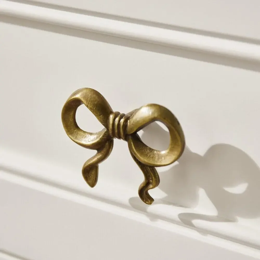 LoveShackFancy Regency Beauty Organizer White Gold Bow 3 Drawers Makeup Holder